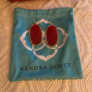 Kendra Scott Red and Gold Danielle earrings